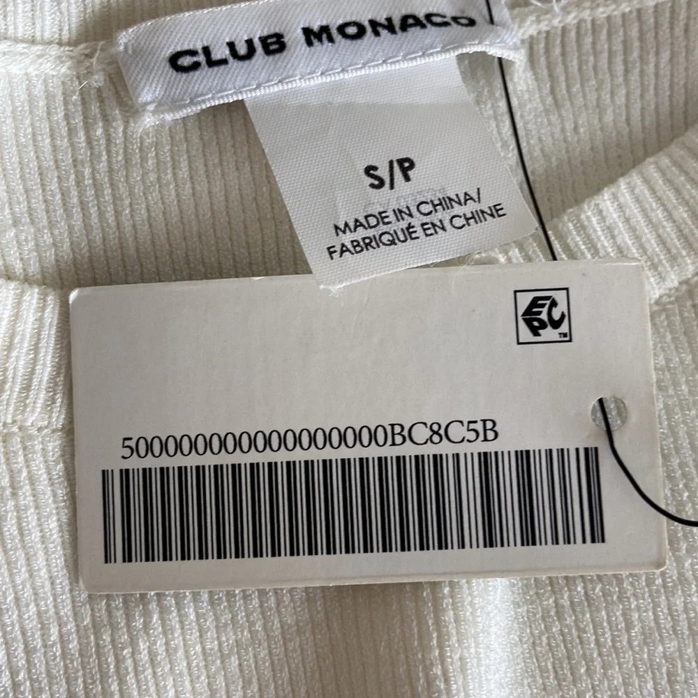 NWT Club Monaco Ruffled Long Sleeve Croptop - Picture 5 of 5